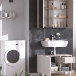 Badmöbelset "Arianna" Greige/Weiß 3er Set Vicco -Möbel Store m6242 05 ol