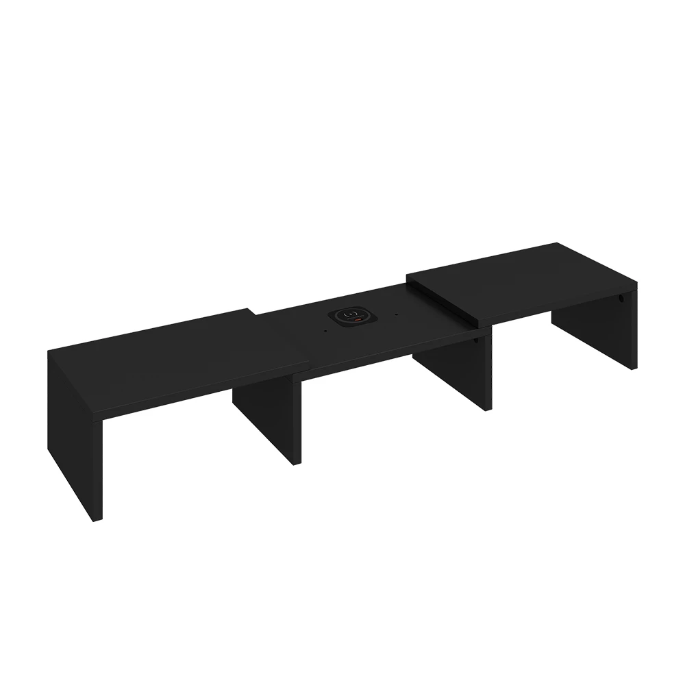 Monitorständer "Halva" Schwarz Mit QI-Ladestation Und USB Vicco 3 Monitorständer "Halva" Schwarz Mit QI-Ladestation Und USB Vicco