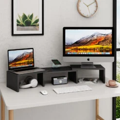 Monitorständer "Halva" Schwarz Mit QI-Ladestation Und USB Vicco 13 Monitorständer "Halva" Schwarz Mit QI-Ladestation Und USB Vicco -Möbel Store m6330 04 ol