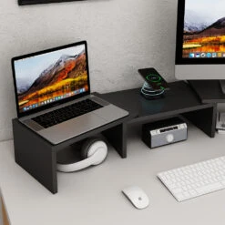 Monitorständer "Halva" Schwarz Mit QI-Ladestation Und USB Vicco 14 Monitorständer "Halva" Schwarz Mit QI-Ladestation Und USB Vicco -Möbel Store m6330 05 ol