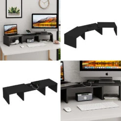 Monitorständer "Halva" Schwarz Mit QI-Ladestation Und USB Vicco 17 Monitorständer "Halva" Schwarz Mit QI-Ladestation Und USB Vicco -Möbel Store m6330 08 ol