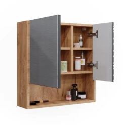 Badspiegelschrank "Irma" Eiche/Anthrazit Vicco 15 Badspiegelschrank "Irma" Eiche/Anthrazit Vicco -Möbel Store m6368 07 ol