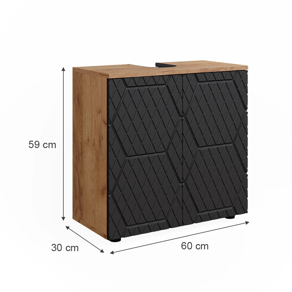 Waschbeckenunterschrank "Irma" Eiche/Anthrazit Vicco 5 Waschbeckenunterschrank "Irma" Eiche/Anthrazit Vicco – Bild 3