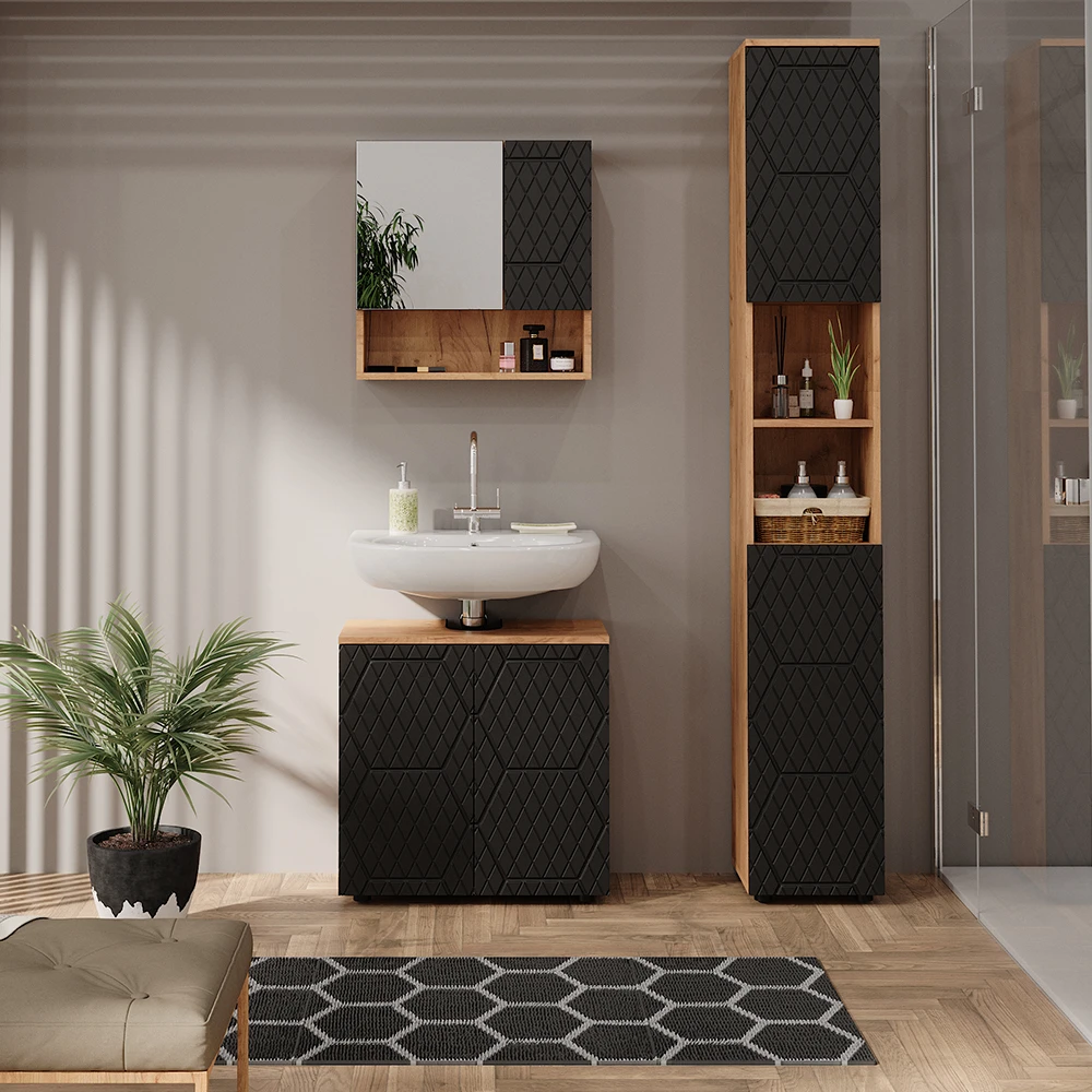 Waschbeckenunterschrank "Irma" Eiche/Anthrazit Vicco 6 Waschbeckenunterschrank "Irma" Eiche/Anthrazit Vicco – Bild 4