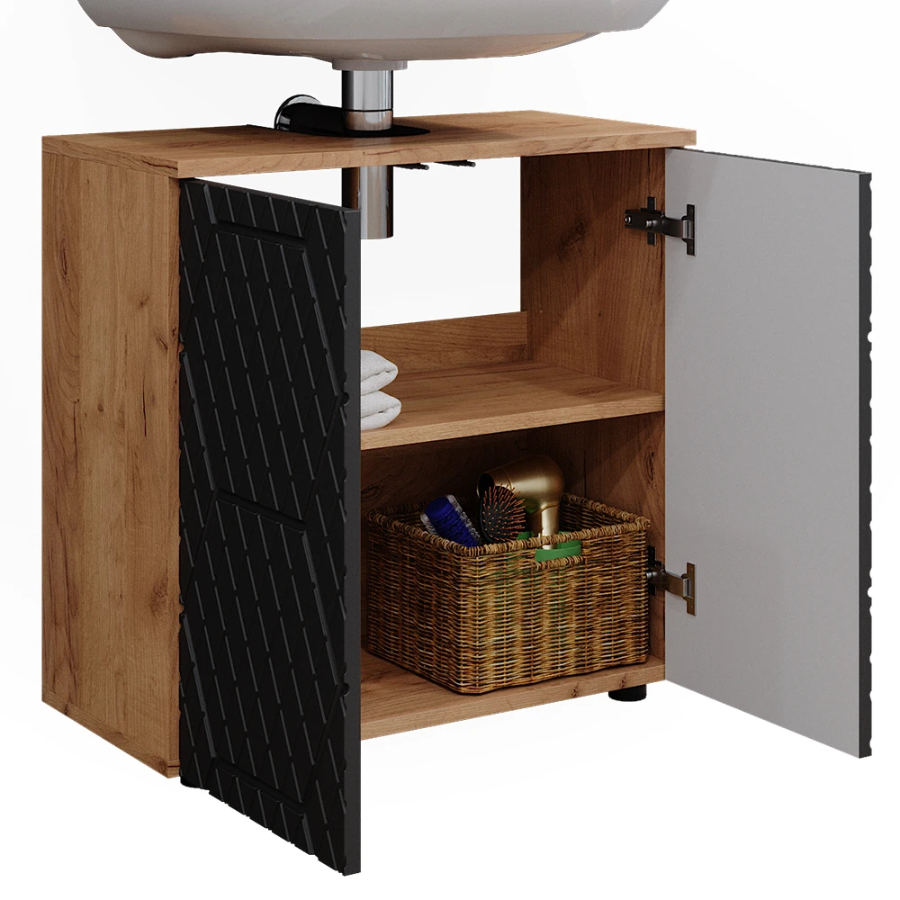 Waschbeckenunterschrank "Irma" Eiche/Anthrazit Vicco 8 Waschbeckenunterschrank "Irma" Eiche/Anthrazit Vicco – Bild 6