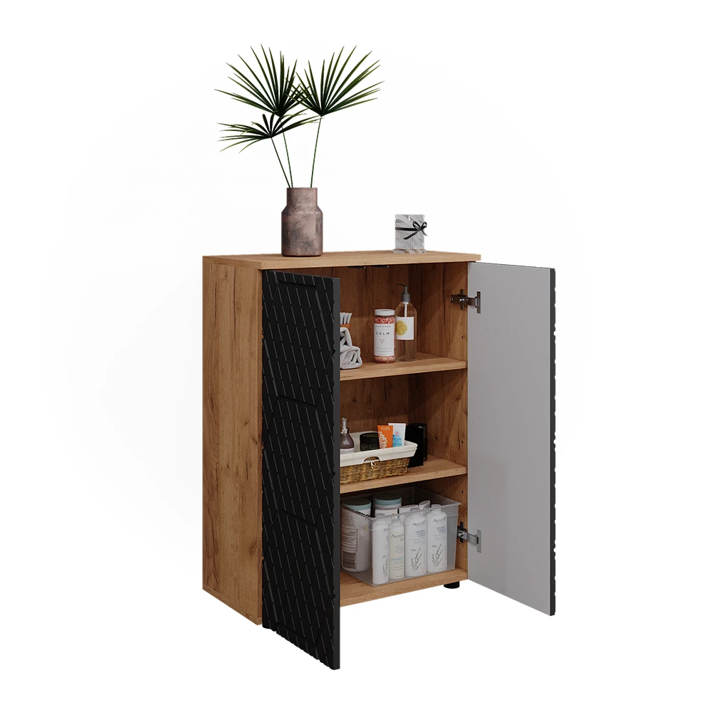 Badschrank "Irma" 60 X 81 Cm Eiche/Anthrazit 9 Badschrank "Irma" 60 X 81 Cm Eiche/Anthrazit – Bild 7