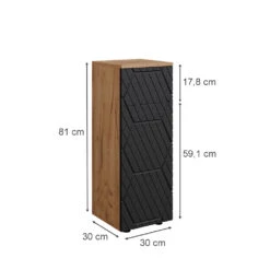 Midischrank "Irma" 1 Schublade 2 Fächer Eiche/Anthrazit Vicco -Möbel Store m6375 03 ol