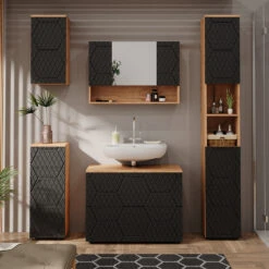 Midischrank "Irma" 1 Schublade 2 Fächer Eiche/Anthrazit Vicco -Möbel Store m6375 04 ol