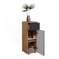 Midischrank "Irma" 1 Schublade 2 Fächer Eiche/Anthrazit Vicco -Möbel Store m6375 07 ol