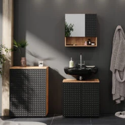 Midischrank "Irma" Anthrazit/Eiche 60 X 81 Cm Vicco 13 Midischrank "Irma" Anthrazit/Eiche 60 X 81 Cm Vicco -Möbel Store m6388 04 ol