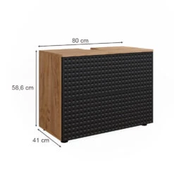 Waschbeckenunterschrank "Irma" Anthrazit/Eiche 80 X 59 Cm Vicco -Möbel Store m6394 03 ol