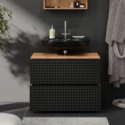 Waschbeckenunterschrank "Irma" Anthrazit/Eiche 80 X 59 Cm Vicco -Möbel Store m6394 05 ol