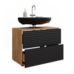 Waschbeckenunterschrank "Irma" Anthrazit/Eiche 80 X 59 Cm Vicco -Möbel Store m6394 07 ol