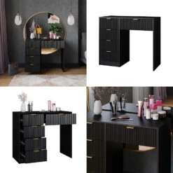 Schminktisch "Letti" Schwarz Kurz Vicco -Möbel Store m6403 08 ol