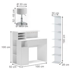 Basteltisch Weiß Mit Hocker Und Regal "Paolo" Vicco -Möbel Store m6452 03 ol