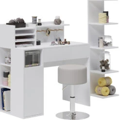 Basteltisch Weiß Mit Hocker Und Regal "Paolo" Vicco -Möbel Store m6452 06 ol