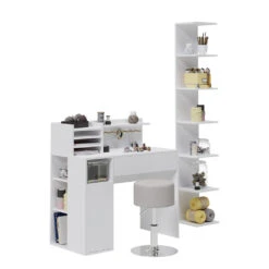 Basteltisch Weiß Mit Hocker Und Regal "Paolo" Vicco -Möbel Store m6452 07 ol