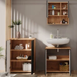 Badmöbelset "Irma" Eiche/Anthrazit 3-teilig Vicco 13 Badmöbelset "Irma" Eiche/Anthrazit 3-teilig Vicco -Möbel Store m6480 05 ol