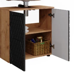 Badmöbelset "Irma" Eiche/Anthrazit 4-teilig Mit Midischrank Vicco -Möbel Store m6483 06 ol