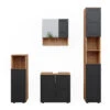 Badmöbelset "Irma" Eiche/Anthrazit 4-teilig Mit Hochschrank Und Midischrank Vicco -Möbel Store m6484 01 ol