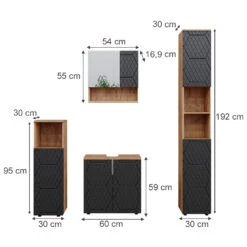 Badmöbelset "Irma" Eiche/Anthrazit 4-teilig Mit Hochschrank Und Midischrank Vicco 11 Badmöbelset "Irma" Eiche/Anthrazit 4-teilig Mit Hochschrank Und Midischrank Vicco -Möbel Store m6484 03 ol