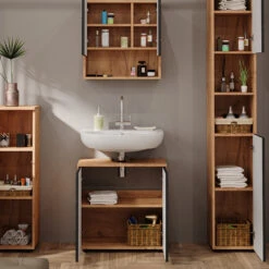 Badmöbelset "Irma" Eiche/Anthrazit 4-teilig Mit Hochschrank Und Midischrank Vicco 13 Badmöbelset "Irma" Eiche/Anthrazit 4-teilig Mit Hochschrank Und Midischrank Vicco -Möbel Store m6484 05 ol