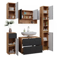 Badmöbelset "Irma" Eiche/Anthrazit 5-teilig Vicco 15 Badmöbelset "Irma" Eiche/Anthrazit 5-teilig Vicco -Möbel Store m6495 07 ol