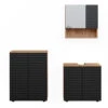 Badmöbel Set "Irma" Anthrazit/Eiche 3 Teile, Mit Unterschrank 80 Cm Vicco -Möbel Store m6514 01 ol
