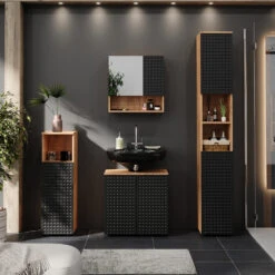 Badmöbel Set "Irma" Anthrazit Hochglanz 4 Teile, Mit Hochschrank Vicco 12 Badmöbel Set "Irma" Anthrazit Hochglanz 4 Teile, Mit Hochschrank Vicco -Möbel Store m6518 04 ol