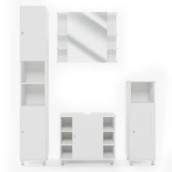 Badmöbel Set "Fynn" Weiß 4 Teile Vicco