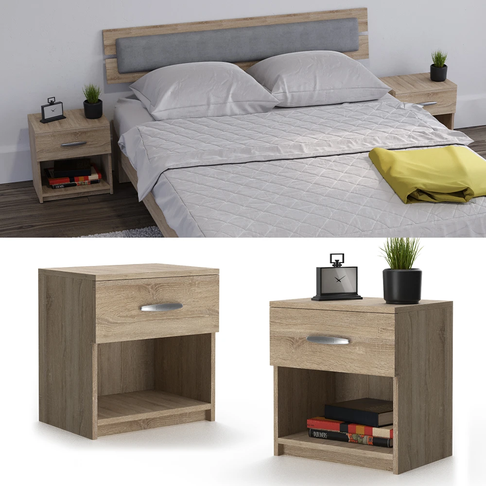 Nachttisch "Pepe" Sonoma 38.6 X 41 Cm 2er Set Vicco 4 Nachttisch "Pepe" Sonoma 38.6 X 41 Cm 2er Set Vicco – Bild 2