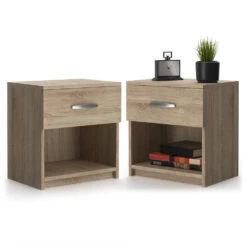 Nachttisch "Pepe" Sonoma 38.6 X 41 Cm 2er Set Vicco 13 Nachttisch "Pepe" Sonoma 38.6 X 41 Cm 2er Set Vicco -Möbel Store m736 07 ol