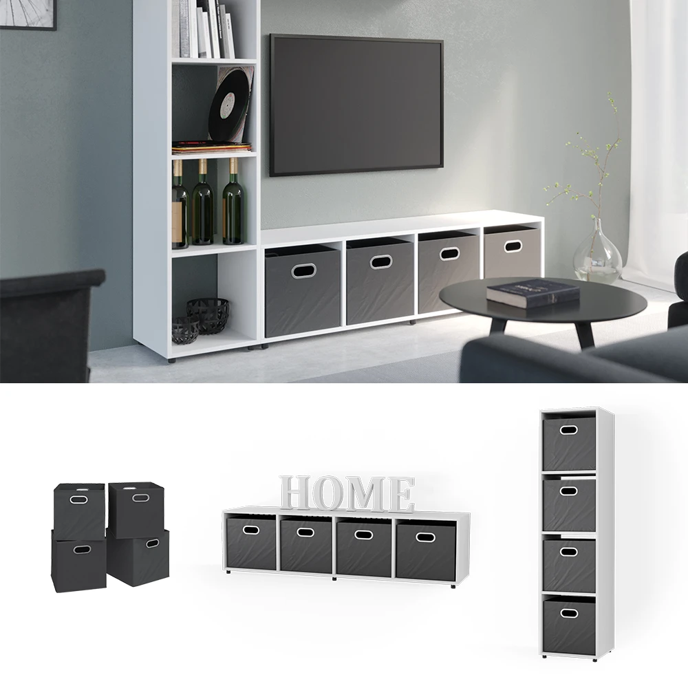 Raumteiler "Ludus" Weiß Mit Faltboxen Vicco 4 Raumteiler "Ludus" Weiß Mit Faltboxen Vicco – Bild 2