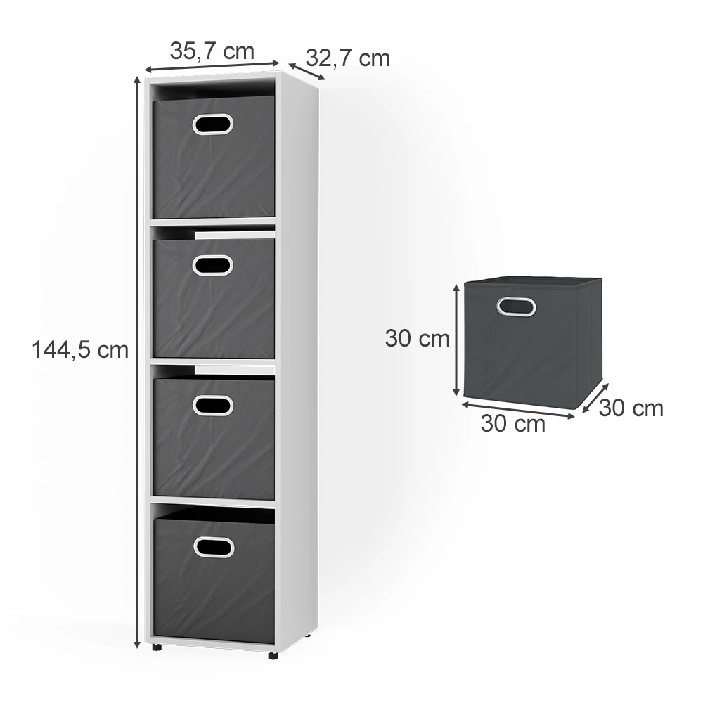Raumteiler "Ludus" Weiß Mit Faltboxen Vicco 5 Raumteiler "Ludus" Weiß Mit Faltboxen Vicco – Bild 3