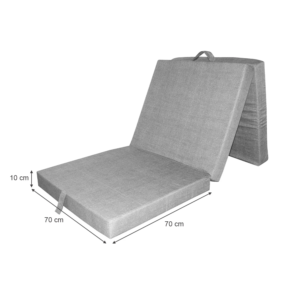 Klappmatratze 190x70x10cm Grau Vitalispa 5 Klappmatratze 190x70x10cm Grau Vitalispa – Bild 3