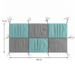 Bettrückwand "Wiki" 140x70cm Türkis/Grau VitaliSpa -Möbel Store t17 03 ol