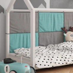 Bettrückwand "Wiki" 140x70cm Türkis/Grau VitaliSpa -Möbel Store t17 05 ol