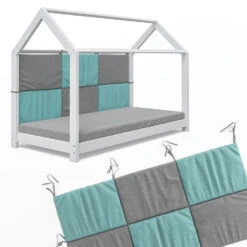 Bettrückwand "Wiki" 140x70cm Türkis/Grau VitaliSpa -Möbel Store t17 07 ol