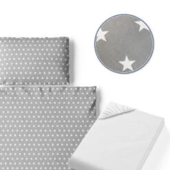 Kinderbettwäsche 135x100cm Grau 3er Set VitaliSpa -Möbel Store t42 06 ol