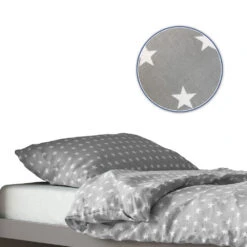 Kinderbettwäsche 135x100cm Grau 3er Set VitaliSpa -Möbel Store t42 07 ol